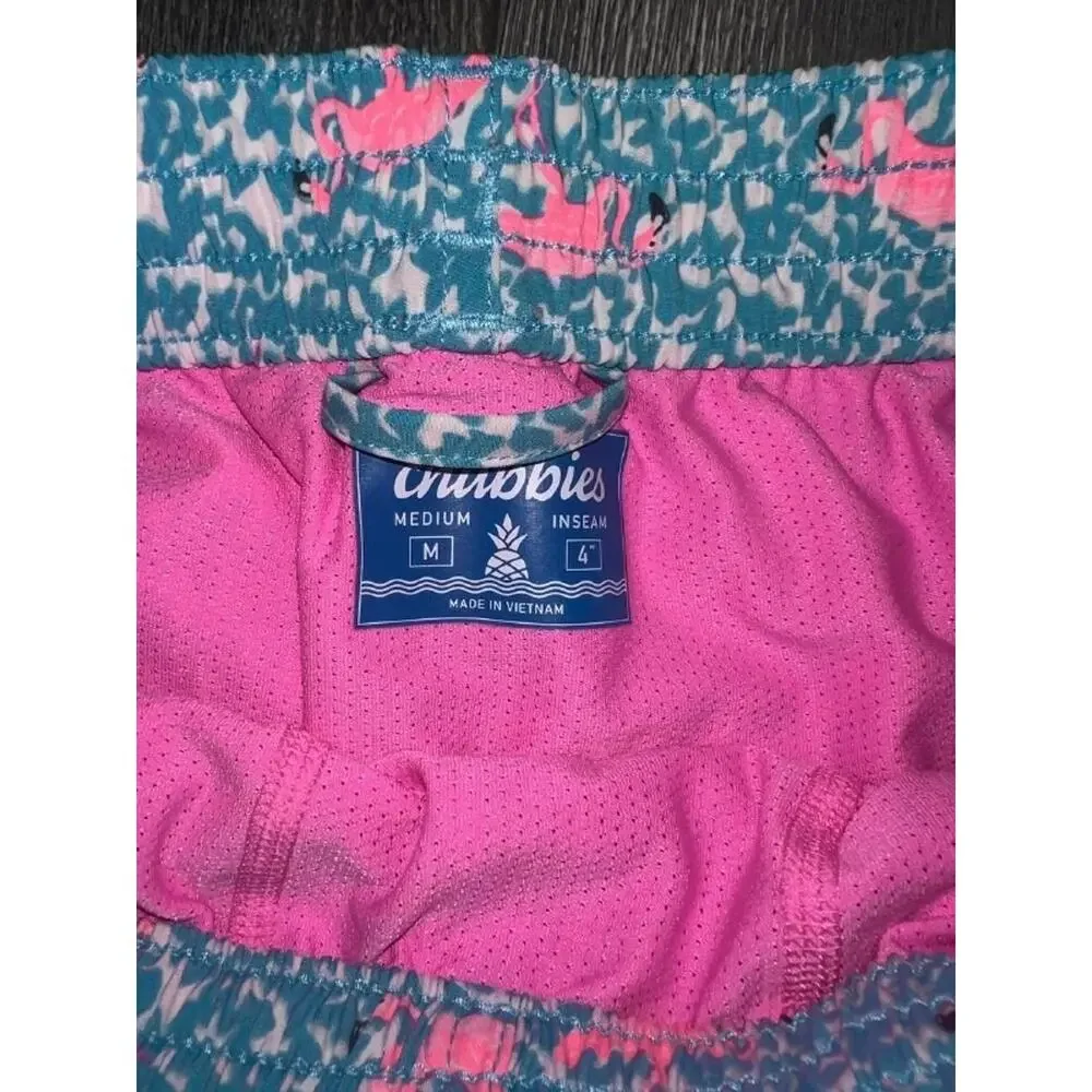 Chubbies Classic Lined Swim Trunks Y2K Men M Domingo Flamingo A005418